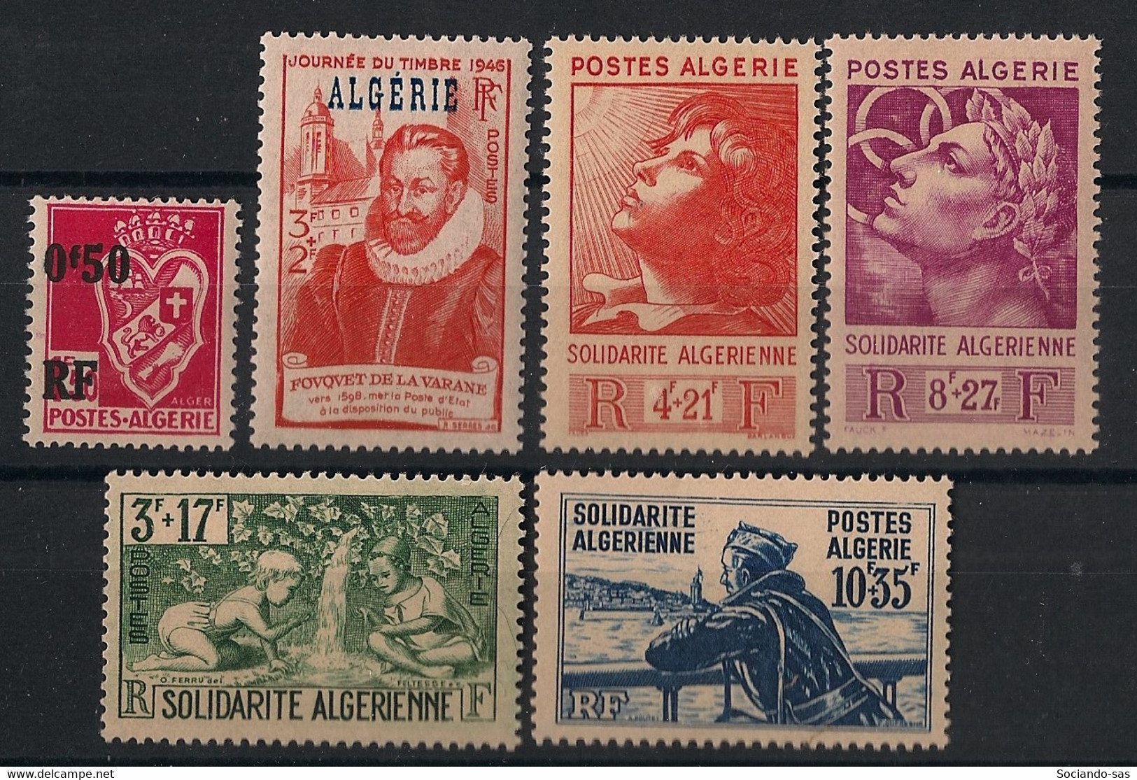 ALGERIE - Année Complète 1946 - N°YT. 247 à 252 - Complet - 6 Valeurs - Neuf Luxe ** / MNH / Postfrisch - Komplette Jahrgänge