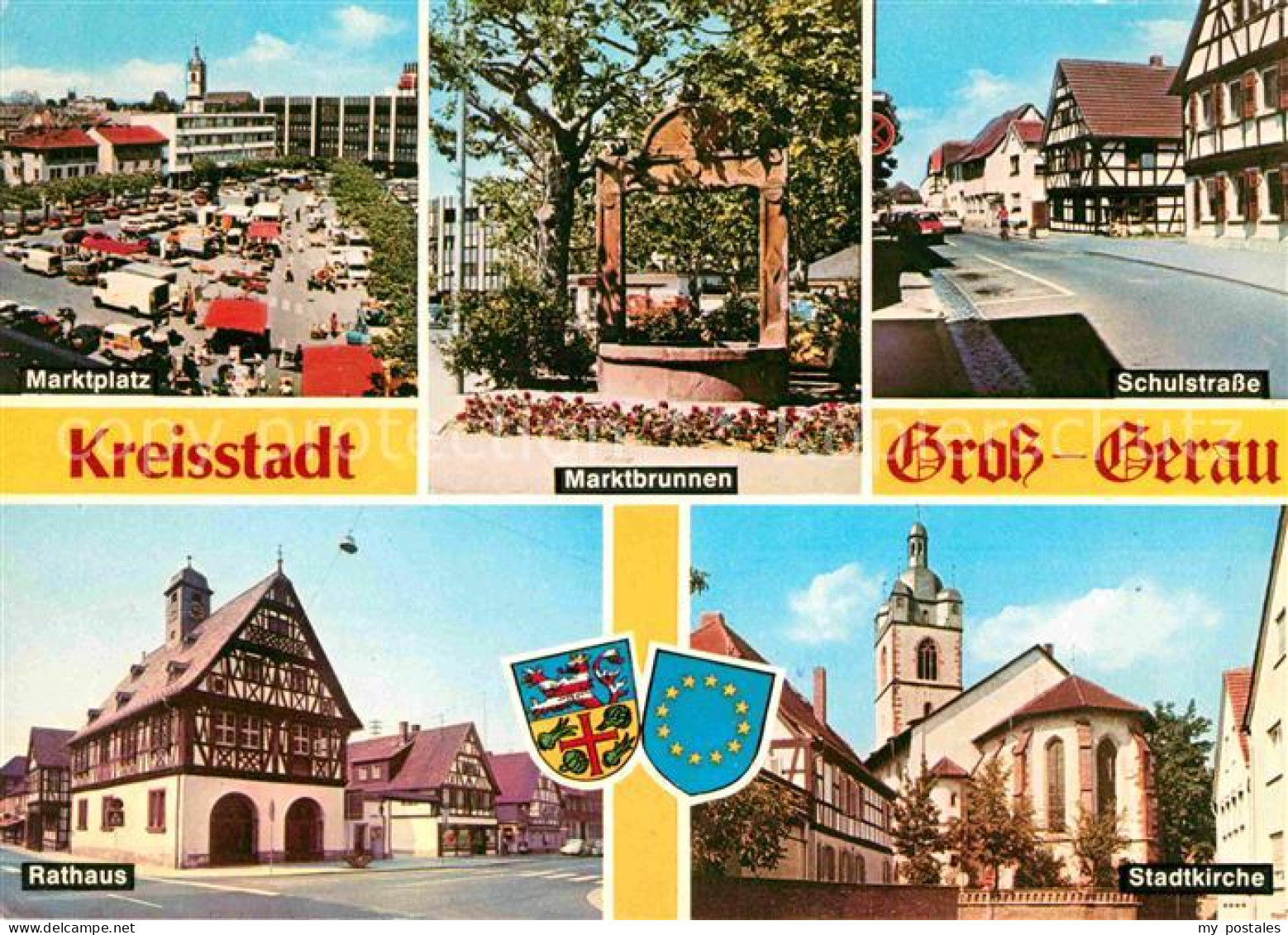 72661262 Gross-Gerau Marktplatz Marktbrunnen Schulstr Rathaus Stadtkirche Gross- - Gross-Gerau