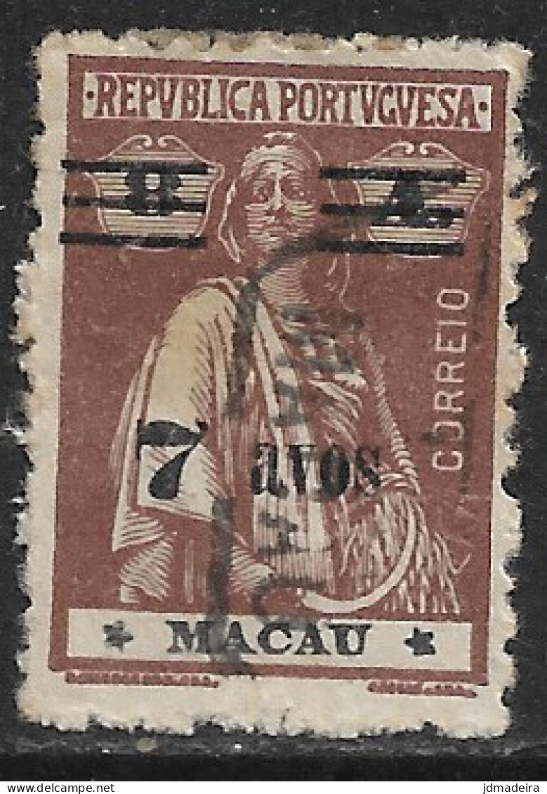 Macao Macau – 1931 Ceres Type Surcharged 7 Avos Over 8 Avos Used Stamp - Usados