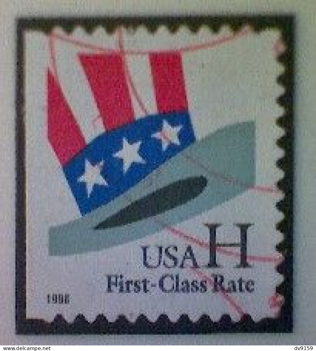 United States, Scott #3268, Used(o),1998, Uncle Sam Hat, (33¢), Black, Red, White, And Blue - Used Stamps