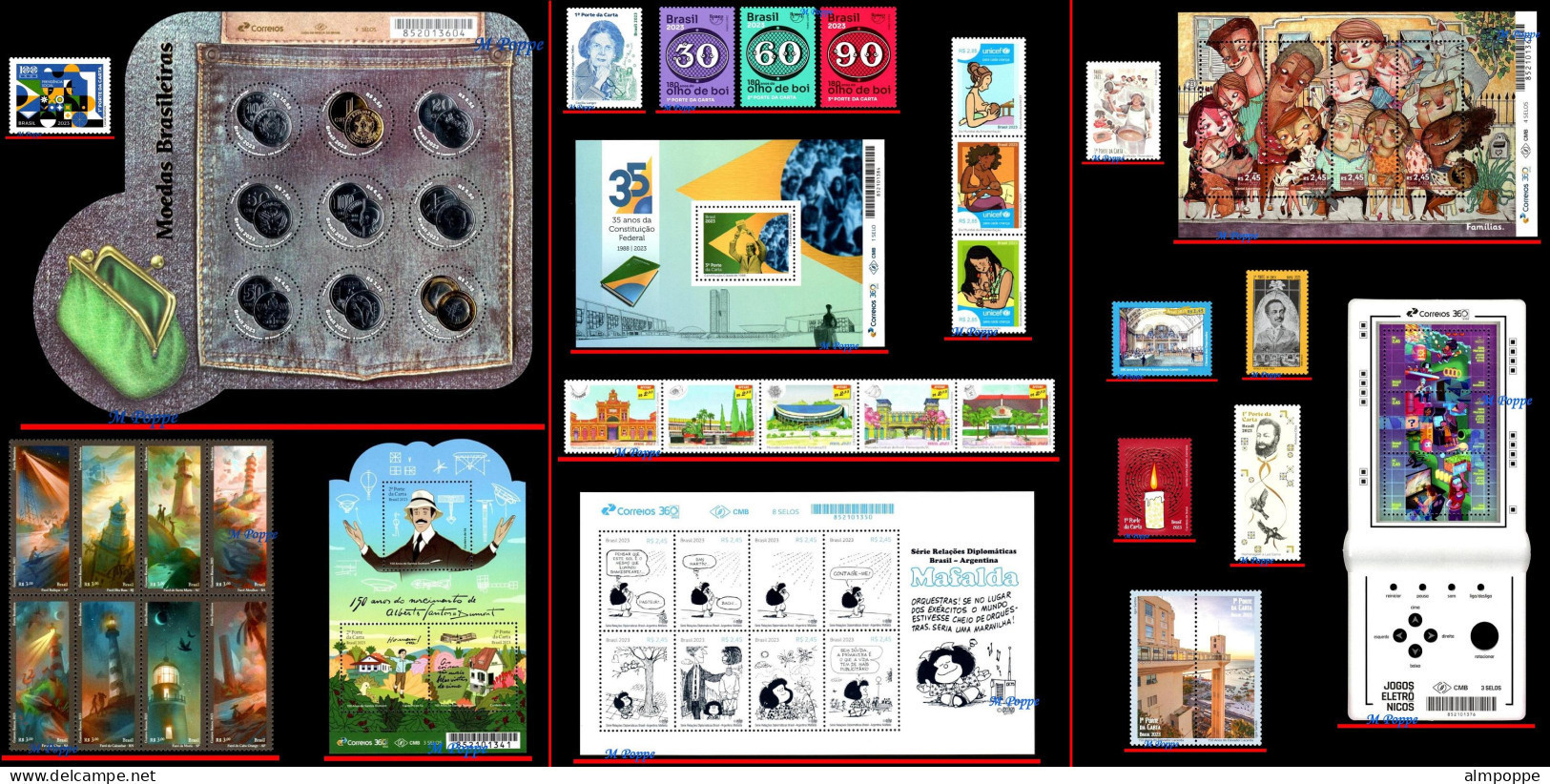 Ref. BR-Y2023 BRAZIL 2023 - ALL STAMPS ISSUED,FULL YEAR, ALL MNH, FULL YEAR 56V - Años Completos