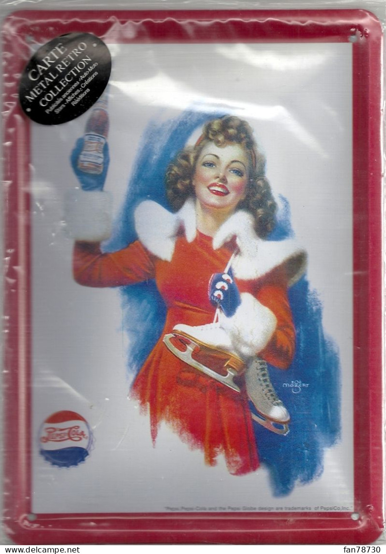 Carte-Affiche Métallique Rétro PEPSI-COLA - Frais Du Site Déduits - Poster & Plakate