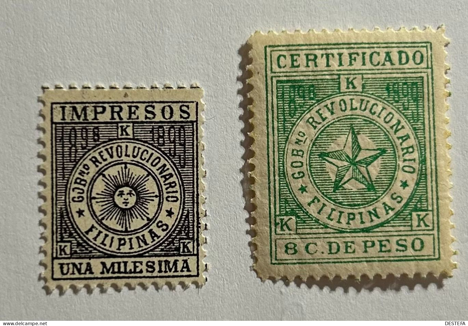 1898-1899.- FILIPINAS CORREO INSURRECTO. Edifil Nº 1 Y 3. Nuevos Sin Fijasellos - Philippines