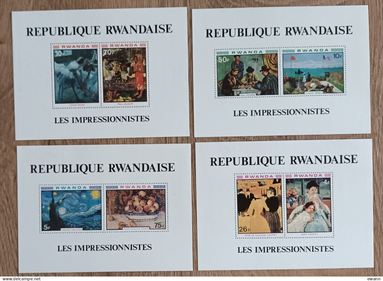 Rwanda - YT BF N°87 à 90 - Art / Peinture / Les Impressionnistes - 1980 - Neufs - Ongebruikt