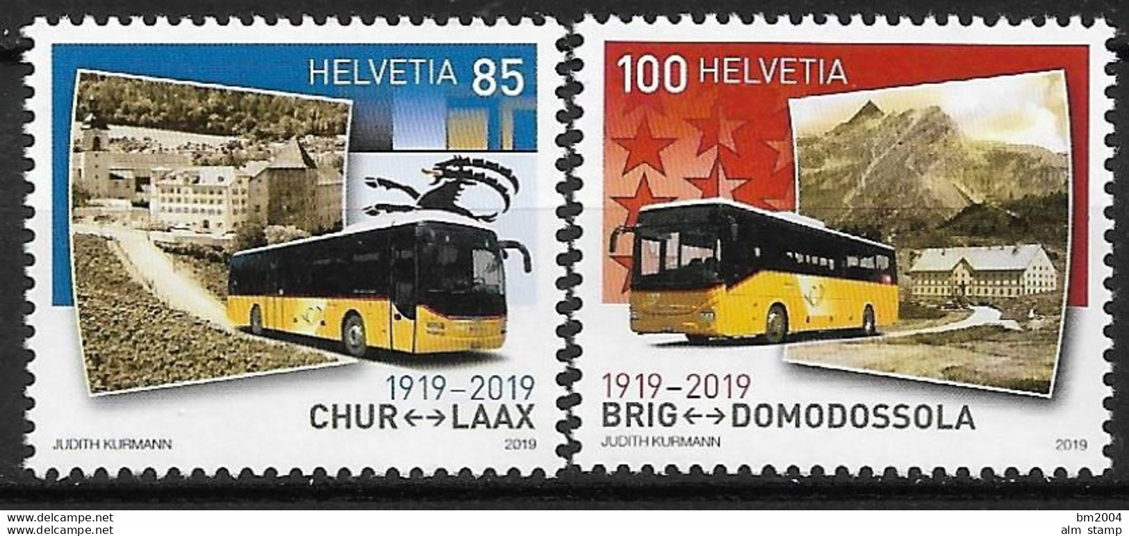 2019 Schweiz Mi. 2589-90  **MNH  100 Jahre Postauto-Linien - Neufs