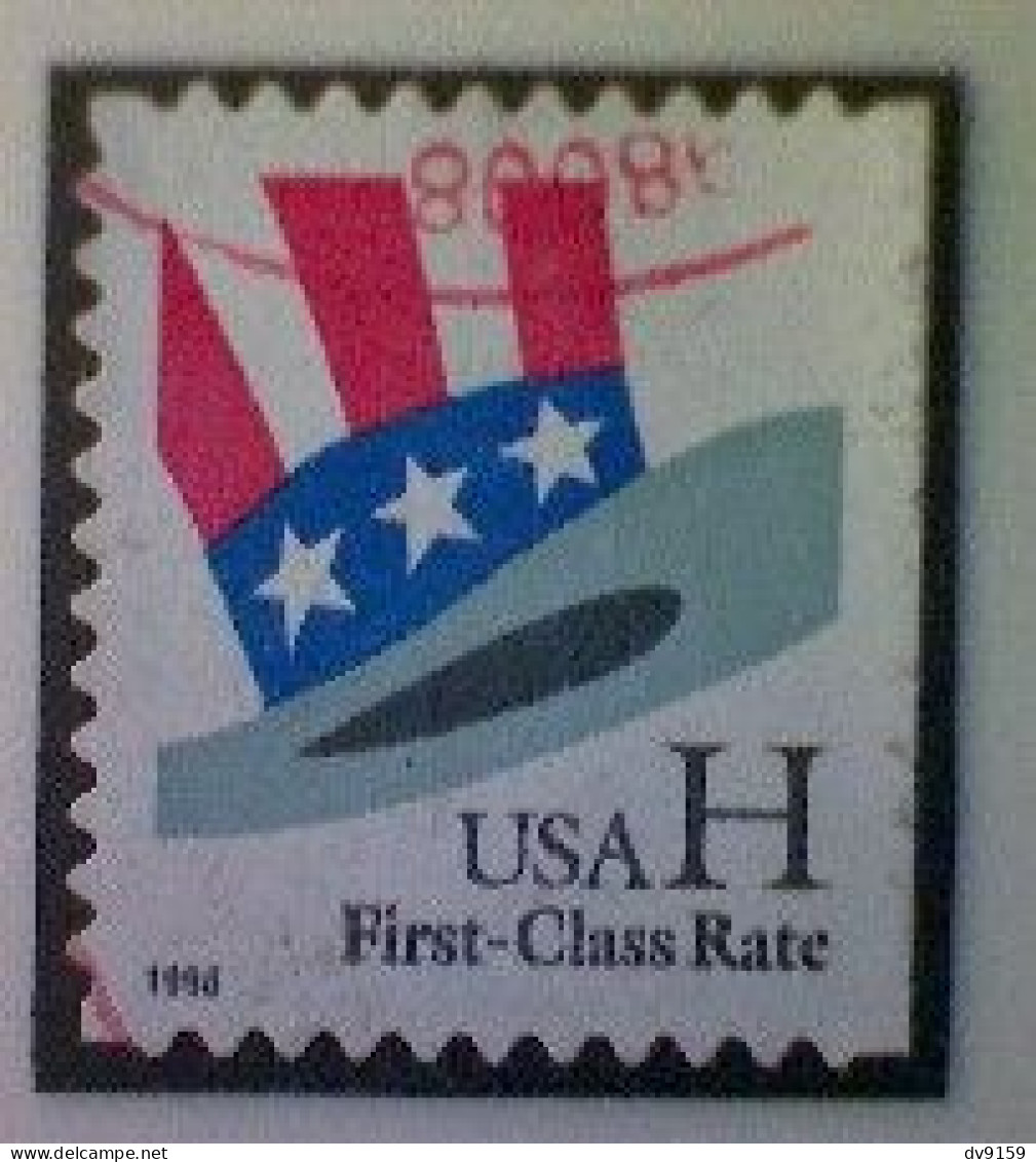 United States, Scott #3268, Used(o),1998, Uncle Sam Hat, (33¢), Black, Red, White, And Blue - Used Stamps