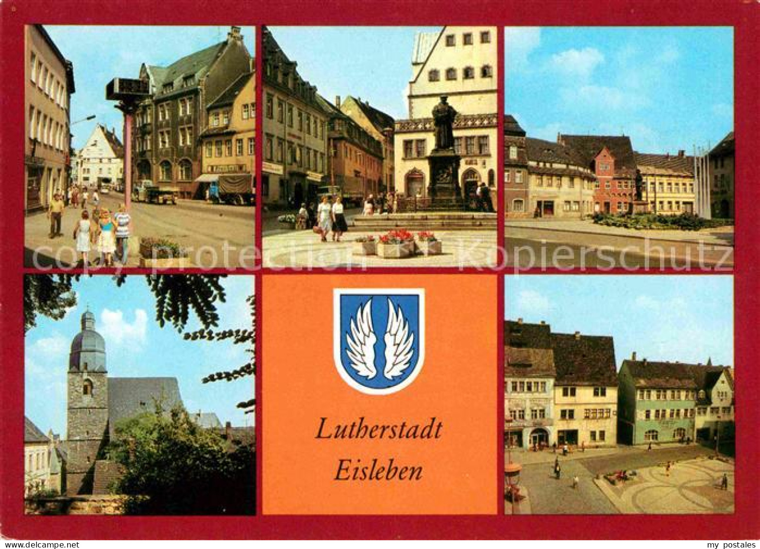 72655794 Eisleben Lutherstadt August-Bebel-Plan Lutherdenkmal Petrikirche Eisleb - Eisleben