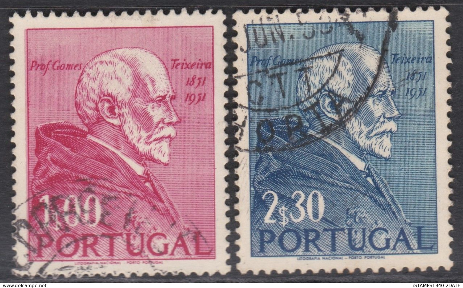 00486/ Portugal 1952 Sg1069/70 Fine Used Set Of 2 Birth Centenary Of Professor Gomes Cv £7 - Unused Stamps