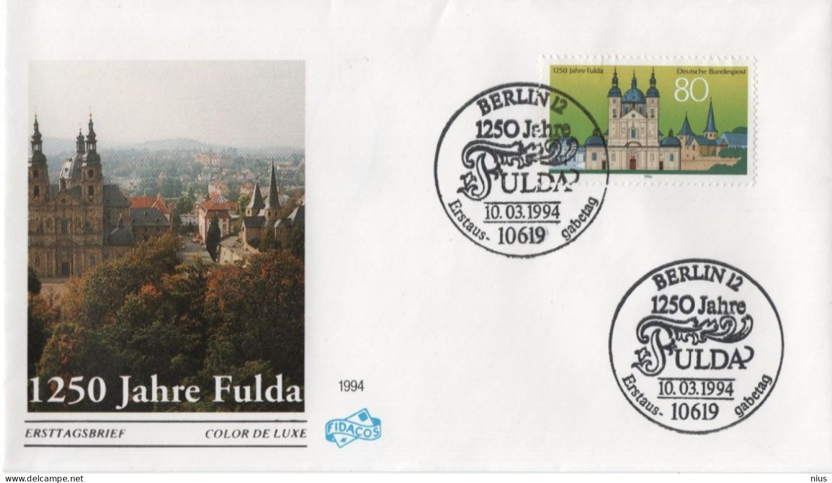 Germany Deutschland 1994 FDC 1250 Jahre Fulda, Canceled In Berlin - 1991-2000