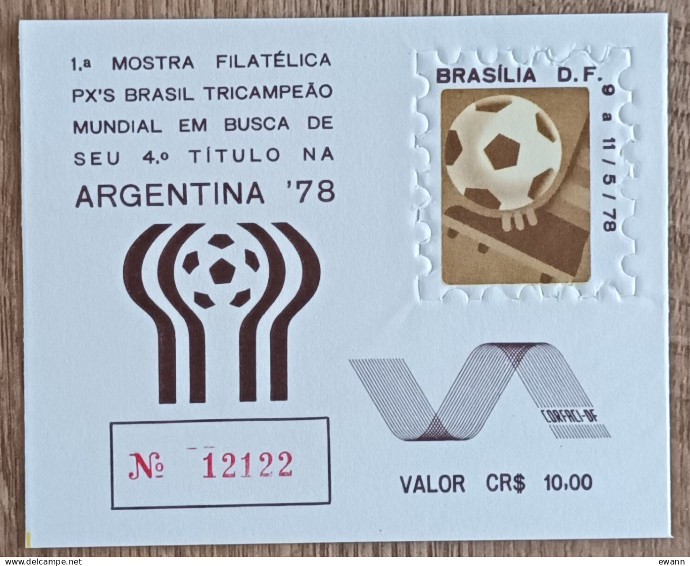 Brésil - Feuillet / Vignette - Exposition Philatélique / Coupe Du Monde De Football En Argentine - 1978 - Neuf - Blocs-feuillets