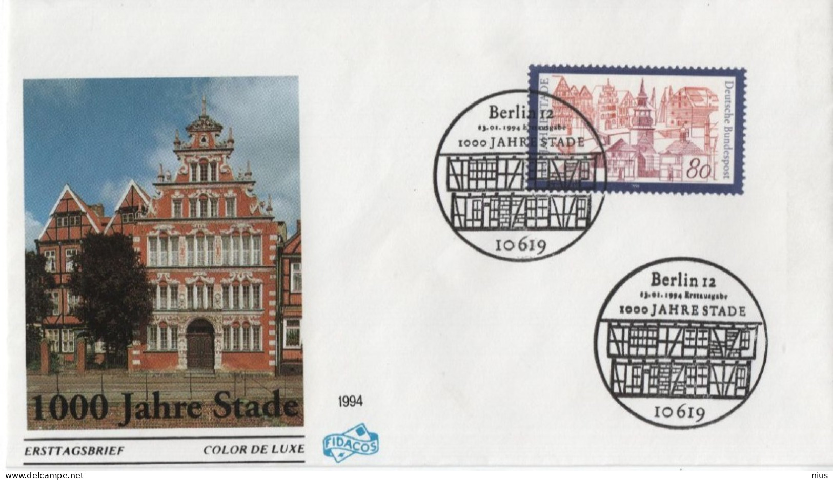 Germany Deutschland 1994 FDC 1000 Jahre Stade, Canceled In Berlin - 1991-2000