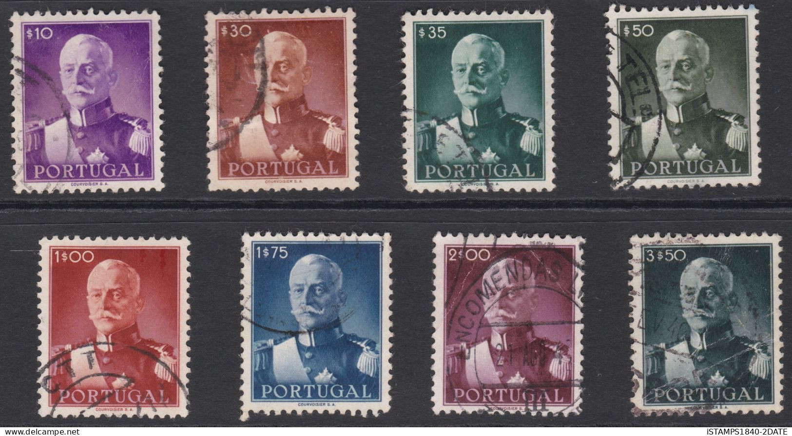 00495/ Portugal 1945 Sg977/84 Fine Used/Used Full Set Of 8 President Cormona Cv £30+ - Usado