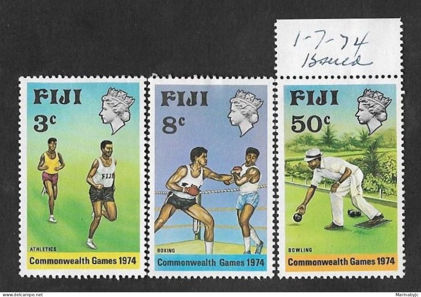 SD)1974 FIJI  COMMONWEALTH SPORTS GAMES- CHRISTCHURCH, NEW ZEALAND, 3 STAMPS MINT - Fiji (1970-...)