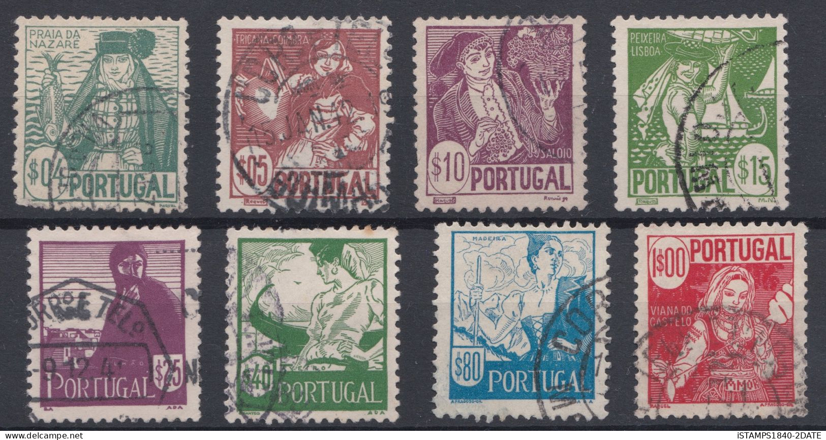 00496/ Portugal 1941 Sg932/39 Fine Used Short Set Costumes Cv £10+ - Oblitérés