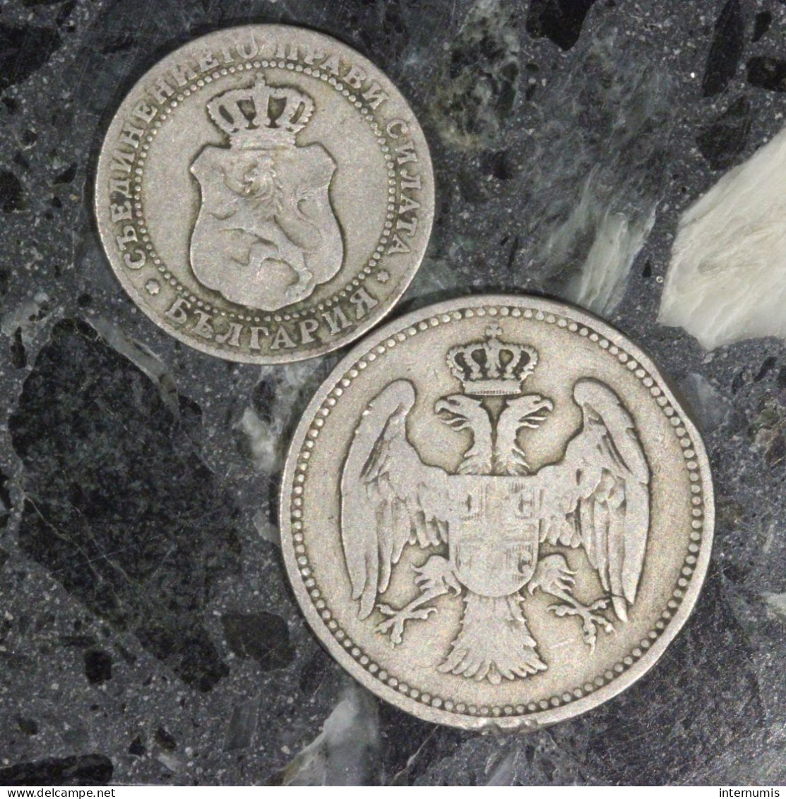 DIFFERENT LOT (2) : Bulgarie / Bulgaria 5 Stotinki - 1888 & Serbie / Serbia 20 Para - 1884 - Kiloware - Münzen
