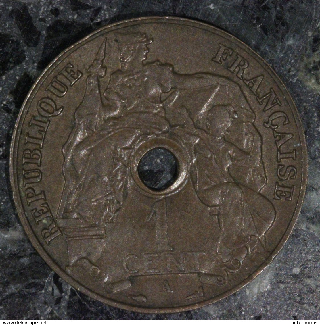  Indochine / Indochina, , 1 Centième / 1 Cent, 1921, Paris, Bronze, SPL (UNC),
KM#12.1, Lec.82 - Französisch-Indochina