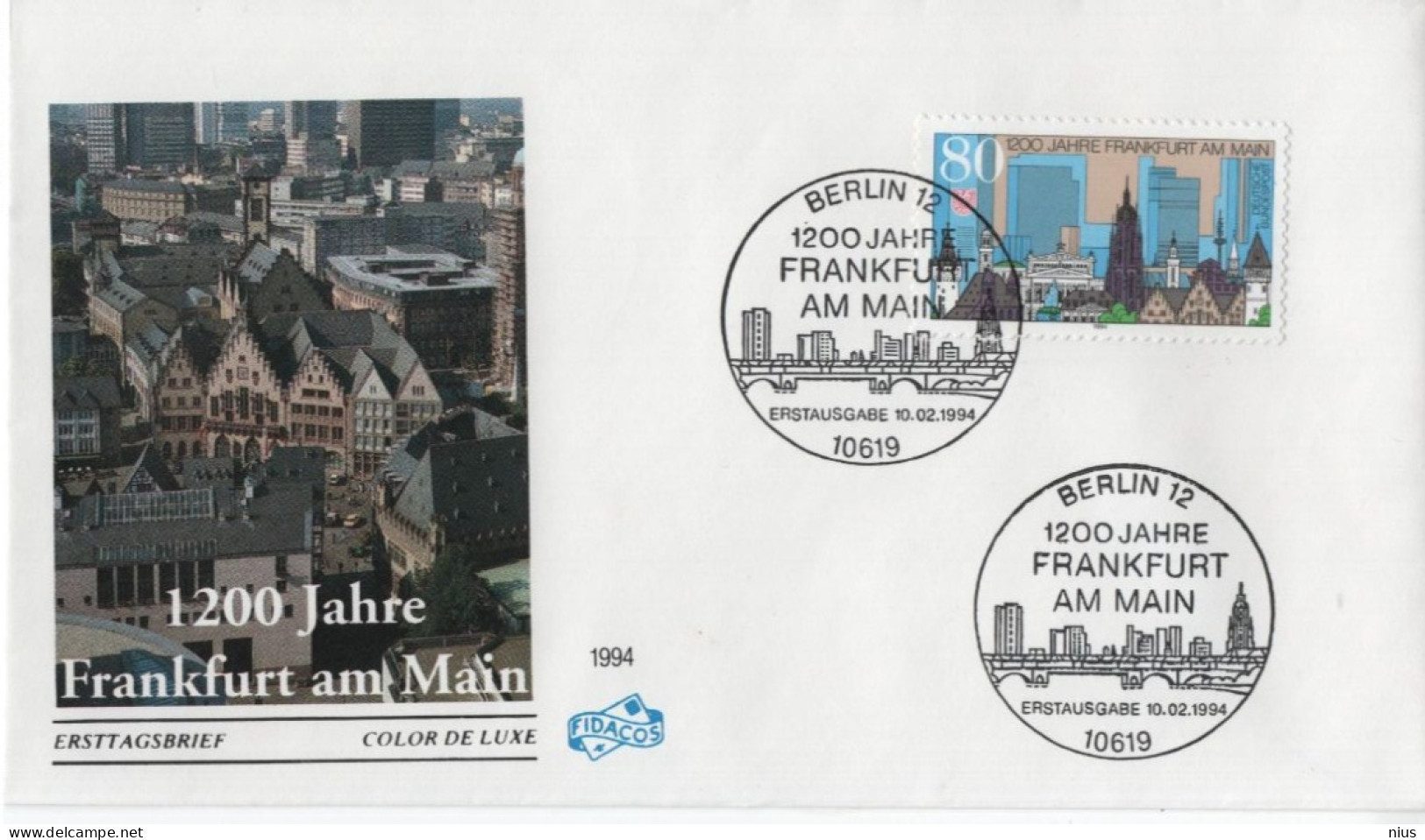 Germany Deutschland 1994 FDC 1200 Jahre Frankfurt Am Main, Canceled In Berlin - 1991-2000