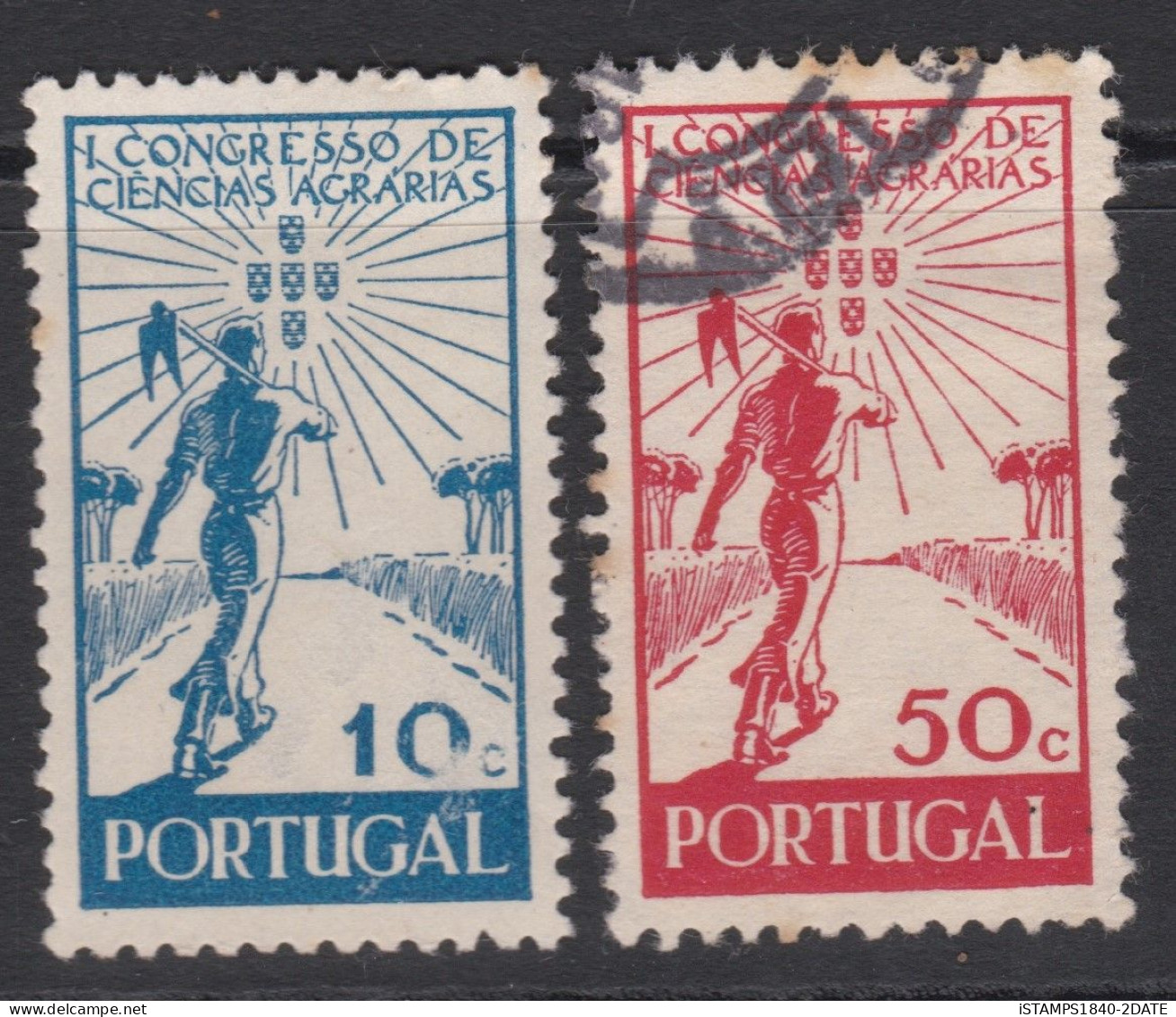 00502/ Portugal 1943 Sg959/60 Used Set Of 2 First Agricultural Science Congress - Oblitérés