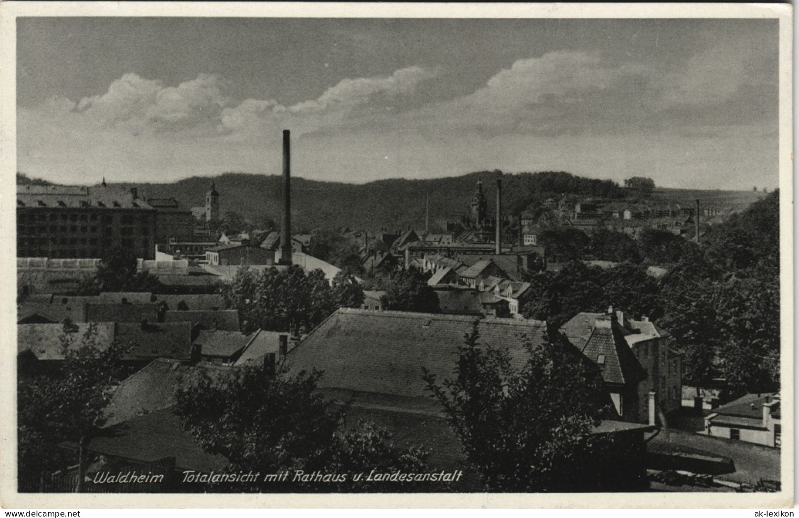 Ansichtskarte Waldheim (Sachsen) Totale Mit Rathaus Und Landesanstalt 1932 - Waldheim