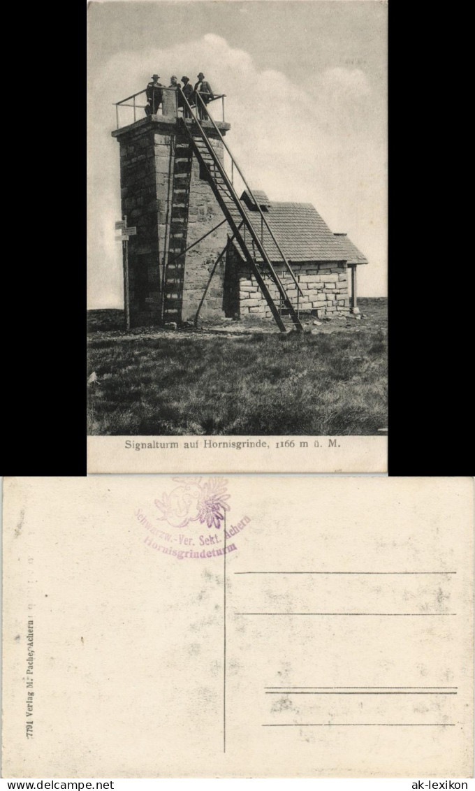 Ansichtskarte Achern Hornisgrinde (Berg) Signalturm 1912 - Achern