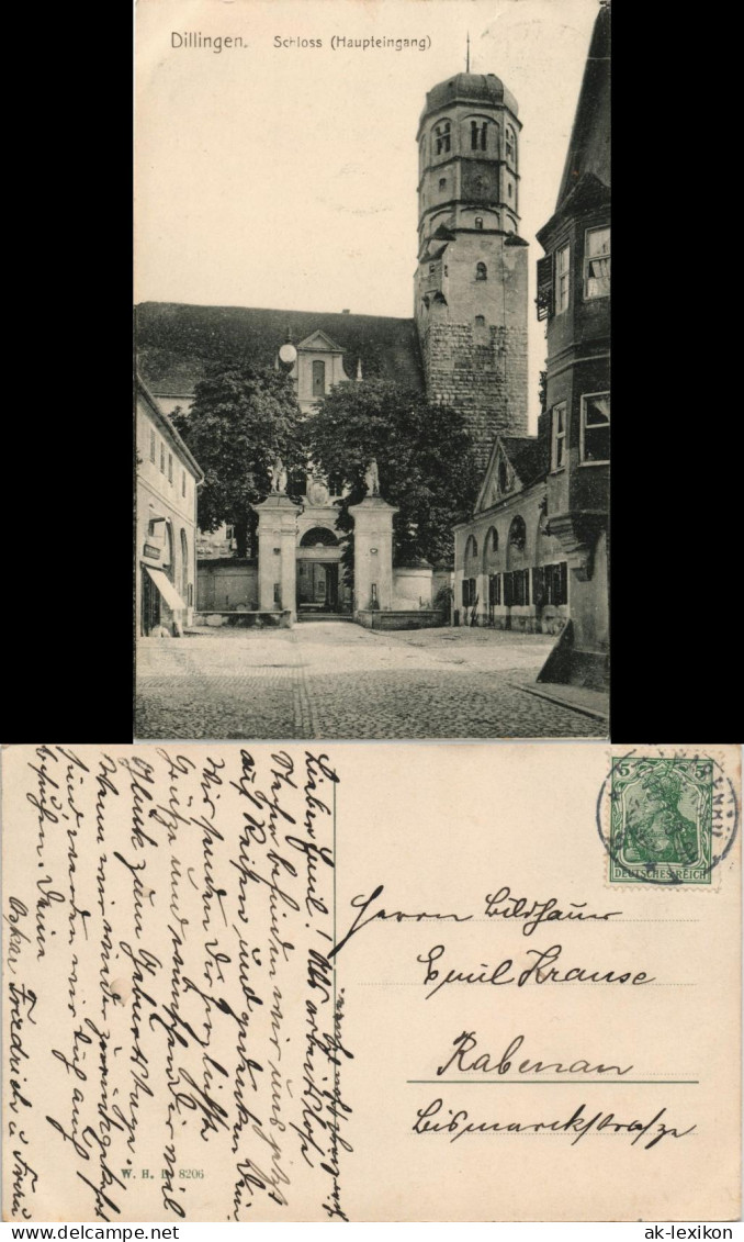 Ansichtskarte Dillingen A. D. Donau Schloß (Haupteingang) 1913 - Dillingen