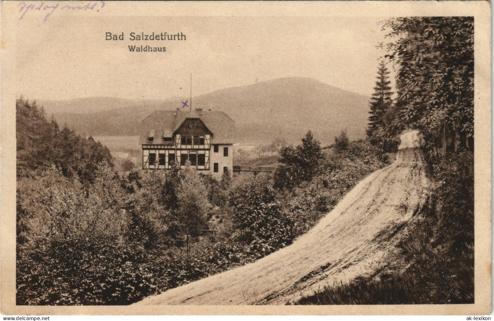 Ansichtskarte Bad Salzdetfurth Partie Am Waldhaus Gel. Bahnpost 1917 - Bad Salzdetfurth