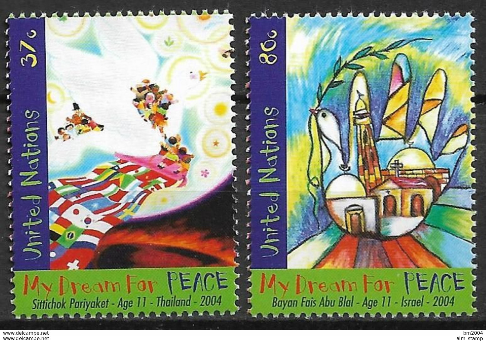 2004 UNO New York   Mi 966-7 **MNH  Weltfriedenstag: Mein Traum Vom Frieden - Unused Stamps