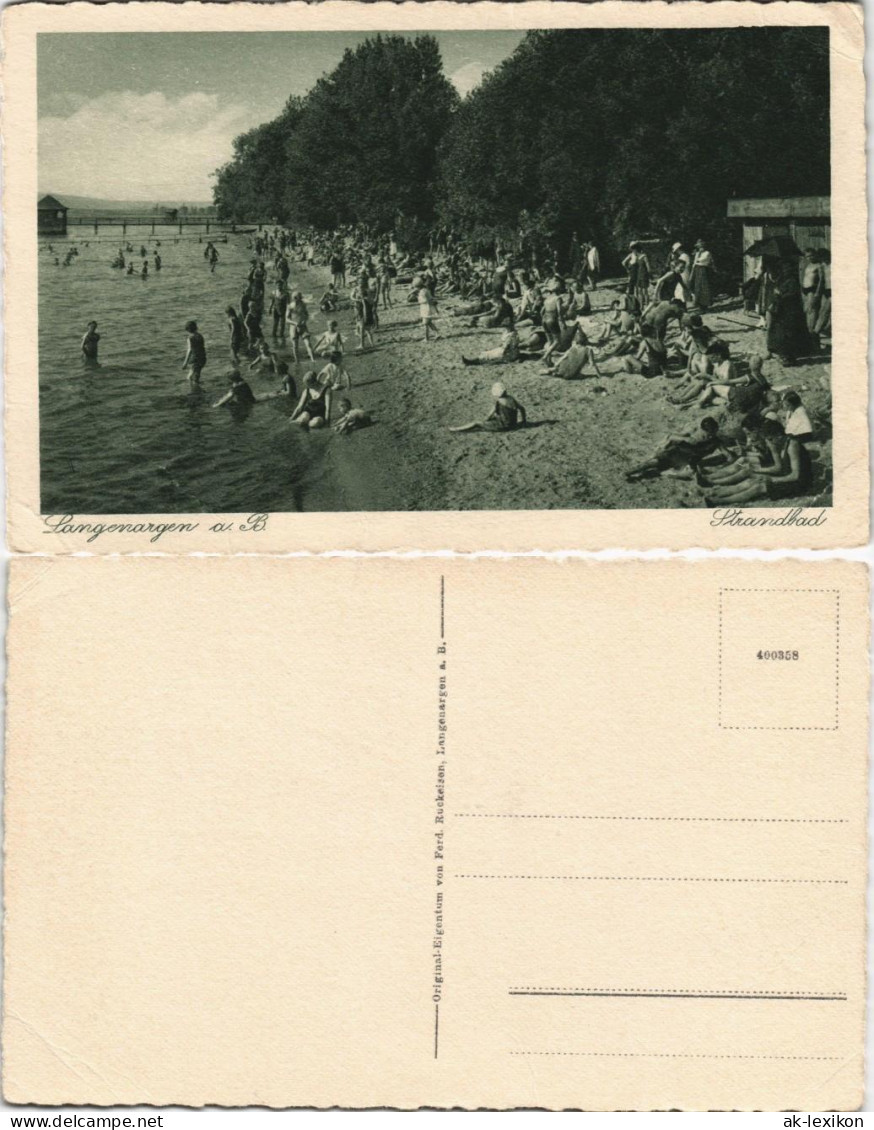 Ansichtskarte Langenargen Am Bodensee Strandbad - Anleger, Hütte 1928 - Langenargen