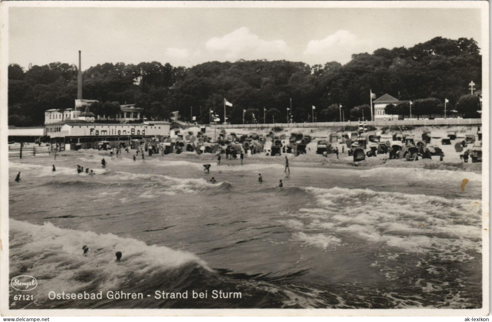 Ansichtskarte Göhren (Rügen) Strandhalle Und Strand Bei Sturm 1932 - Goehren