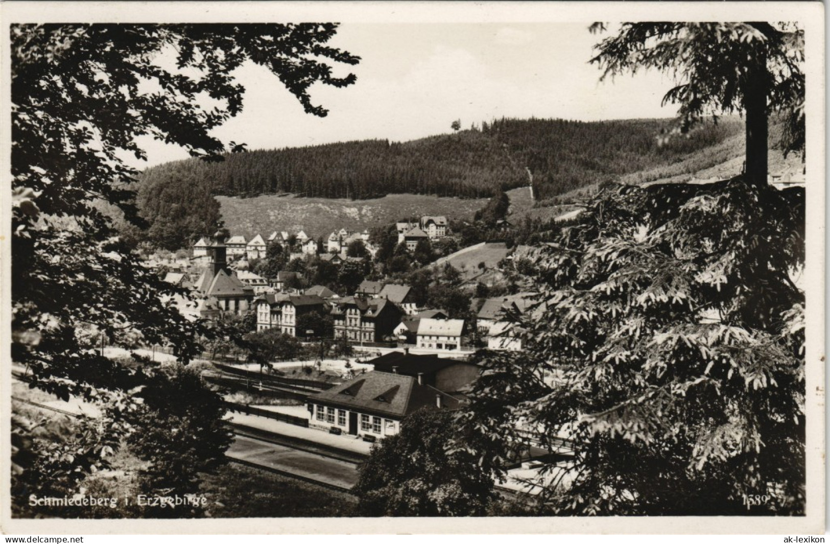 Ansichtskarte Schmiedeberg (Erzgebirge)-Dippoldiswalde Stadt Und Bahnhof 1935 - Schmiedeberg (Erzgeb.)