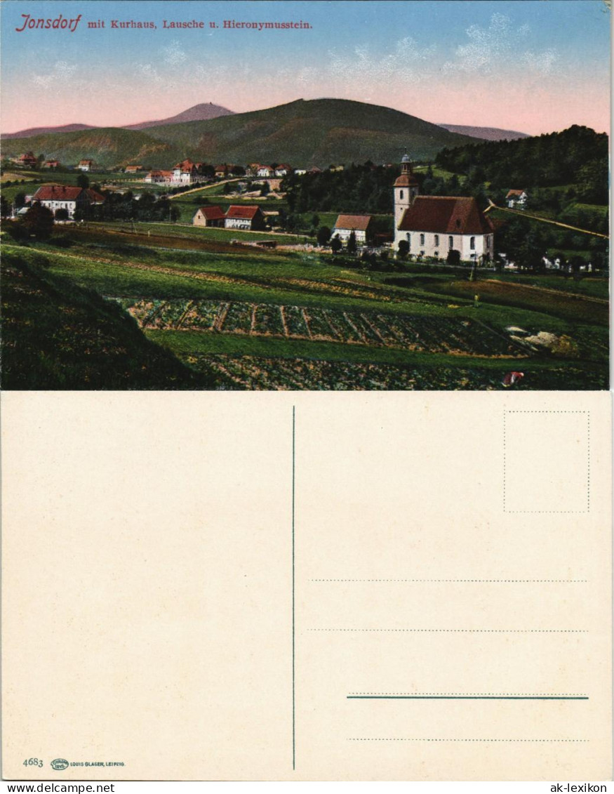 Ansichtskarte Jonsdorf Kurhaus, Lausche U. Hieronymusstein. 1908 - Jonsdorf