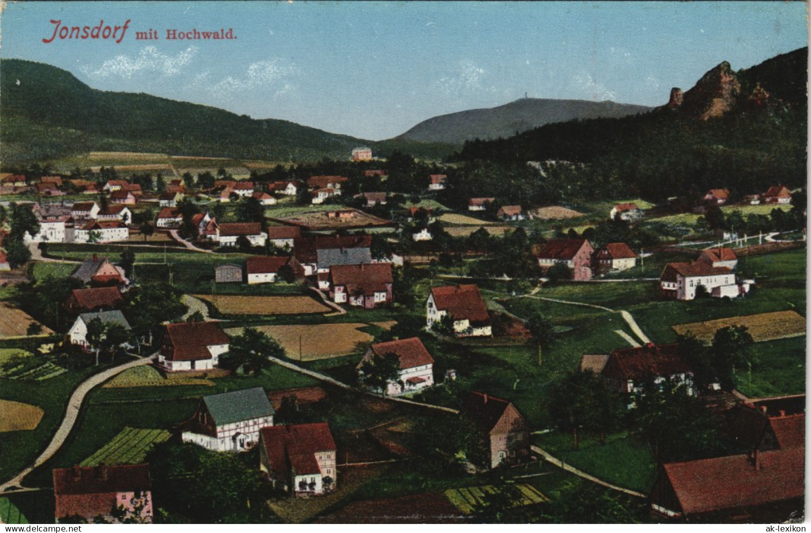 Ansichtskarte Jonsdorf Mit Hochwald - Stadtpartien. Oberlausitz 1909 - Jonsdorf