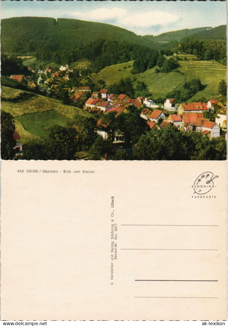 Ansichtskarte Bad Grund (Harz) Panorama-Ansicht Blick Vom Knollen 1970 - Bad Grund