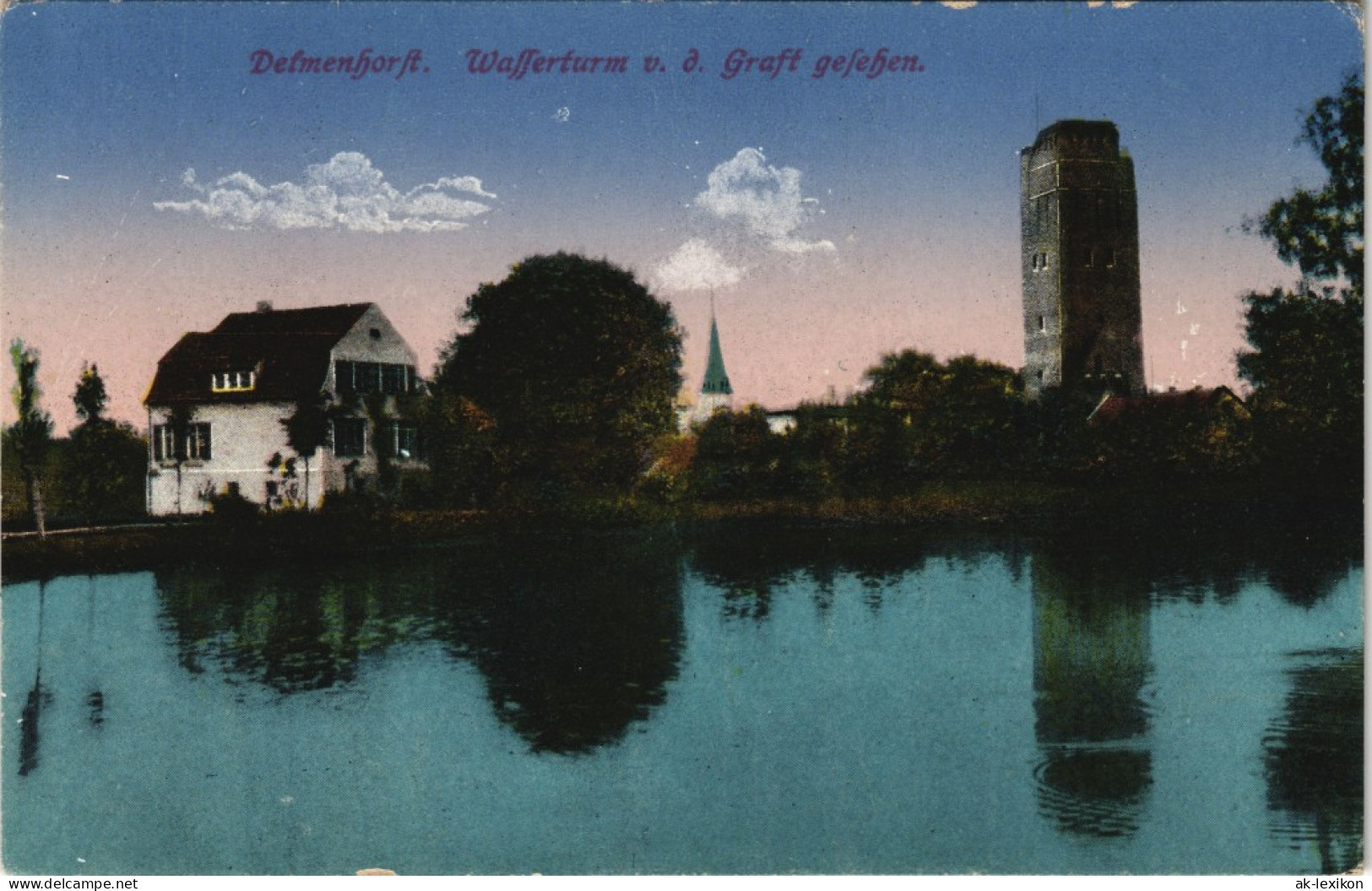 Ansichtskarte Delmenhorst Demost Wasserturm Von Der Graft Gesehen 1916 - Delmenhorst