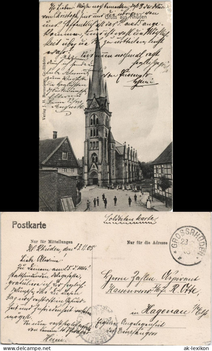 Ansichtskarte Groß Rhüden-Seesen Straßenpartie An Der Kirche 1905 - Seesen