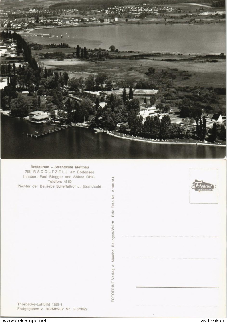 Radolfzell Am Bodensee Luftbild Restaurant Strandcafe Mettnau 1965 - Radolfzell