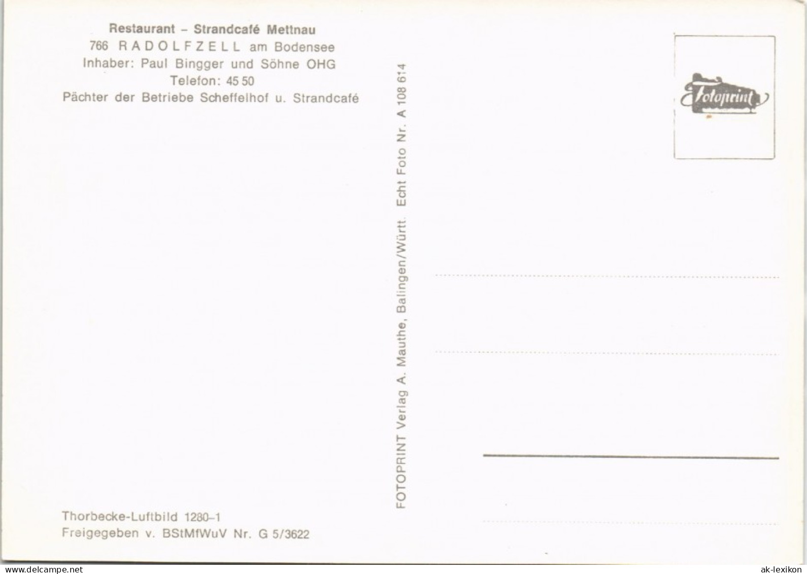 Radolfzell Am Bodensee Luftbild Restaurant Strandcafe Mettnau 1965 - Radolfzell