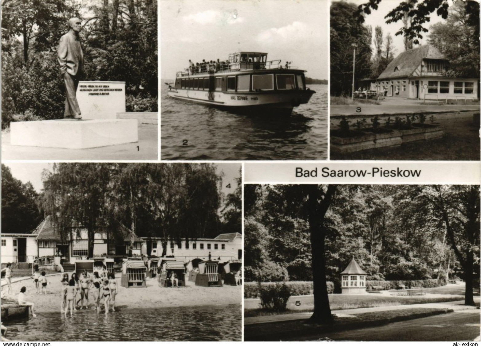 Pieskow-Bad Saarow   J.R. Becher-Skulptur, Fahrgastschiff  Uvm. 1981/1979 - Bad Saarow