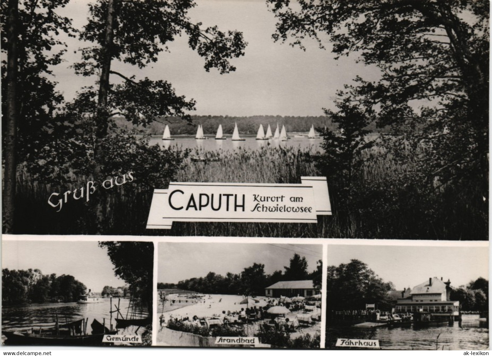 Caputh-Schwielowsee DDR Mehrbild-AK Mit See, Fährhaus, Strandbad Uvm. 1964 - Caputh