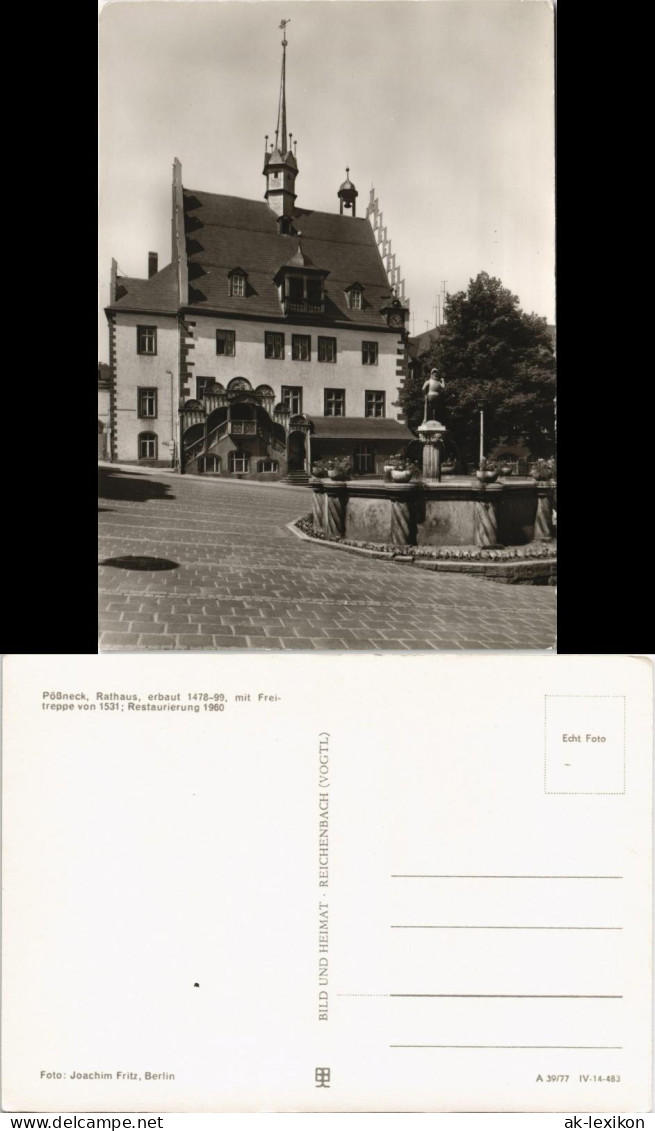 Ansichtskarte Pößneck Rathaus DDR AK 1977 - Poessneck