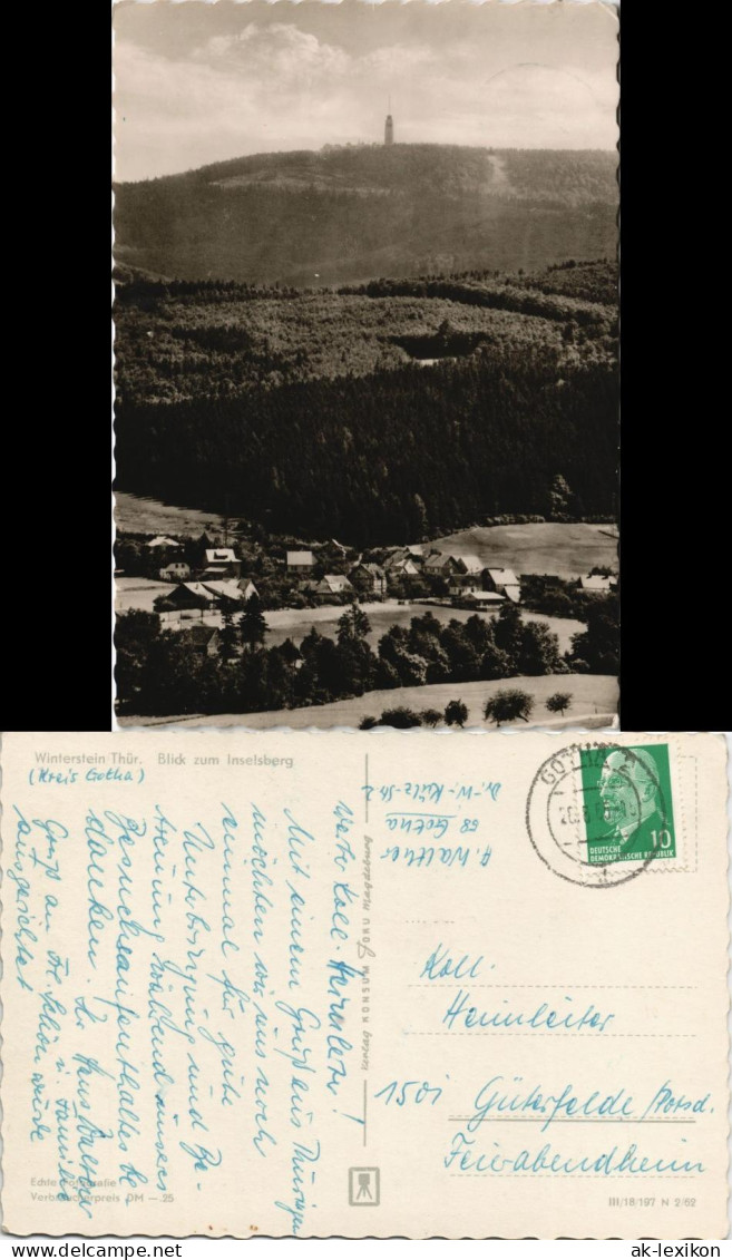 Winterstein-Waltershausen Panorama-Ansicht Blick Zum Inselsberg DDR AK 1965/1962 - Waltershausen