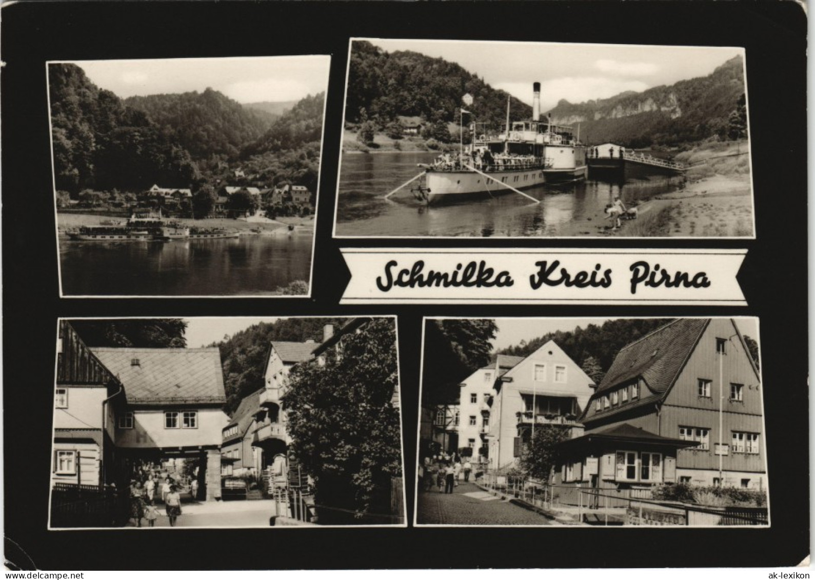 Schmilka DDR Mehrbild-AK Umland-Ansichten, Ortsansichten, Elbe Dampfer 1965 - Schmilka