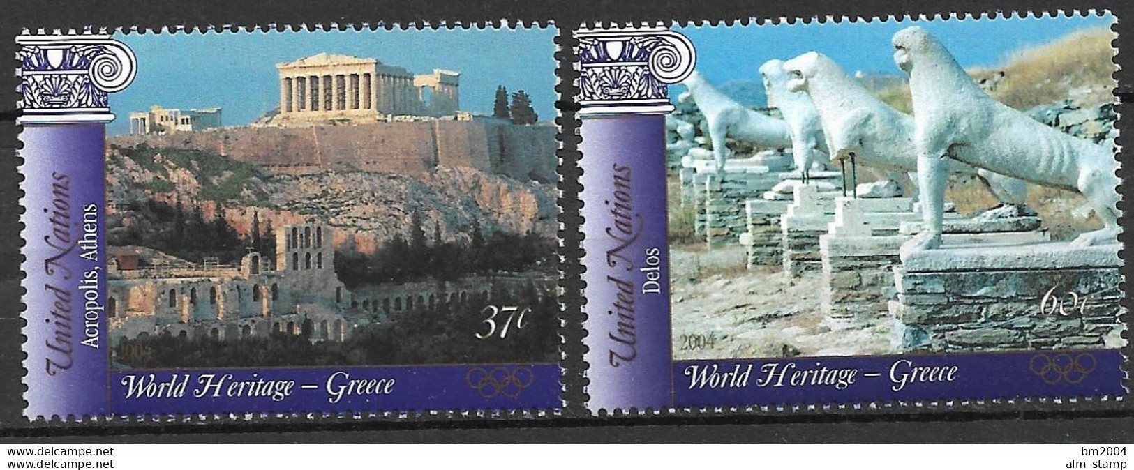 2004 UNO NEW YORK   MI. 959-60**MNH  UNESCO-Welterbe: Griechenland - Unused Stamps