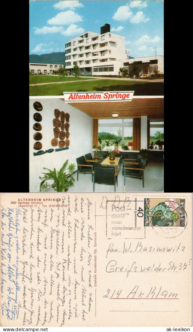 Ansichtskarte Springe 2-Bild-Karte Altenheim Springe Deister Jägerallee 1975 - Springe