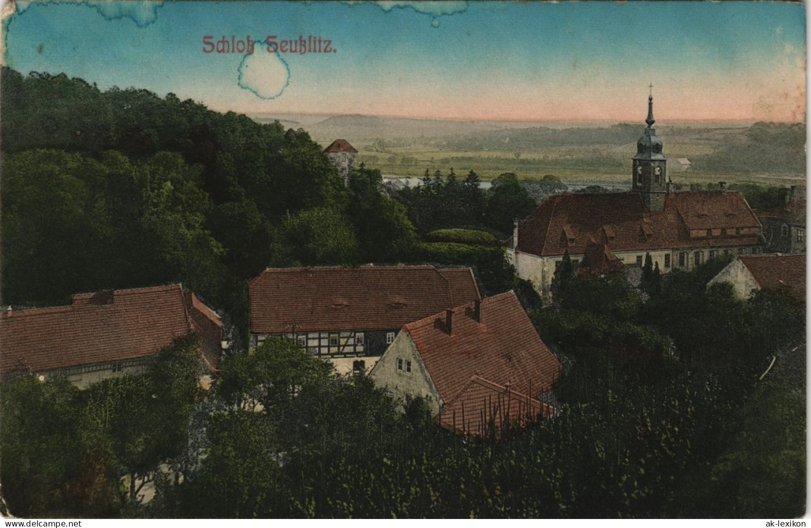 Ansichtskarte Diesbar-Seußlitz-Nünchritz (Elbe) Schloß Coloriert 1912 - Diesbar-Seusslitz