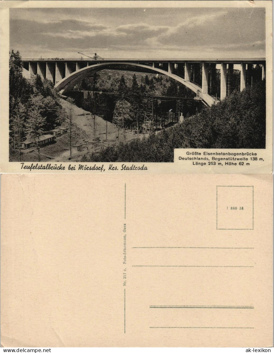 Hermsdorf (Thüringen) Brücke Teufelstal/Teufelstalbrücke Im Bau 1932 - Hermsdorf