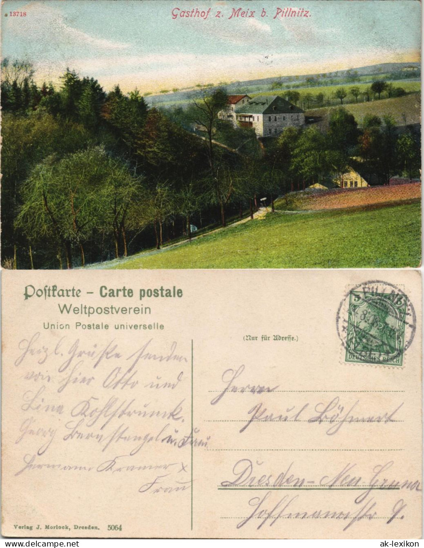 Ansichtskarte Pillnitz Gasthof Zur Meix 1908 - Pillnitz