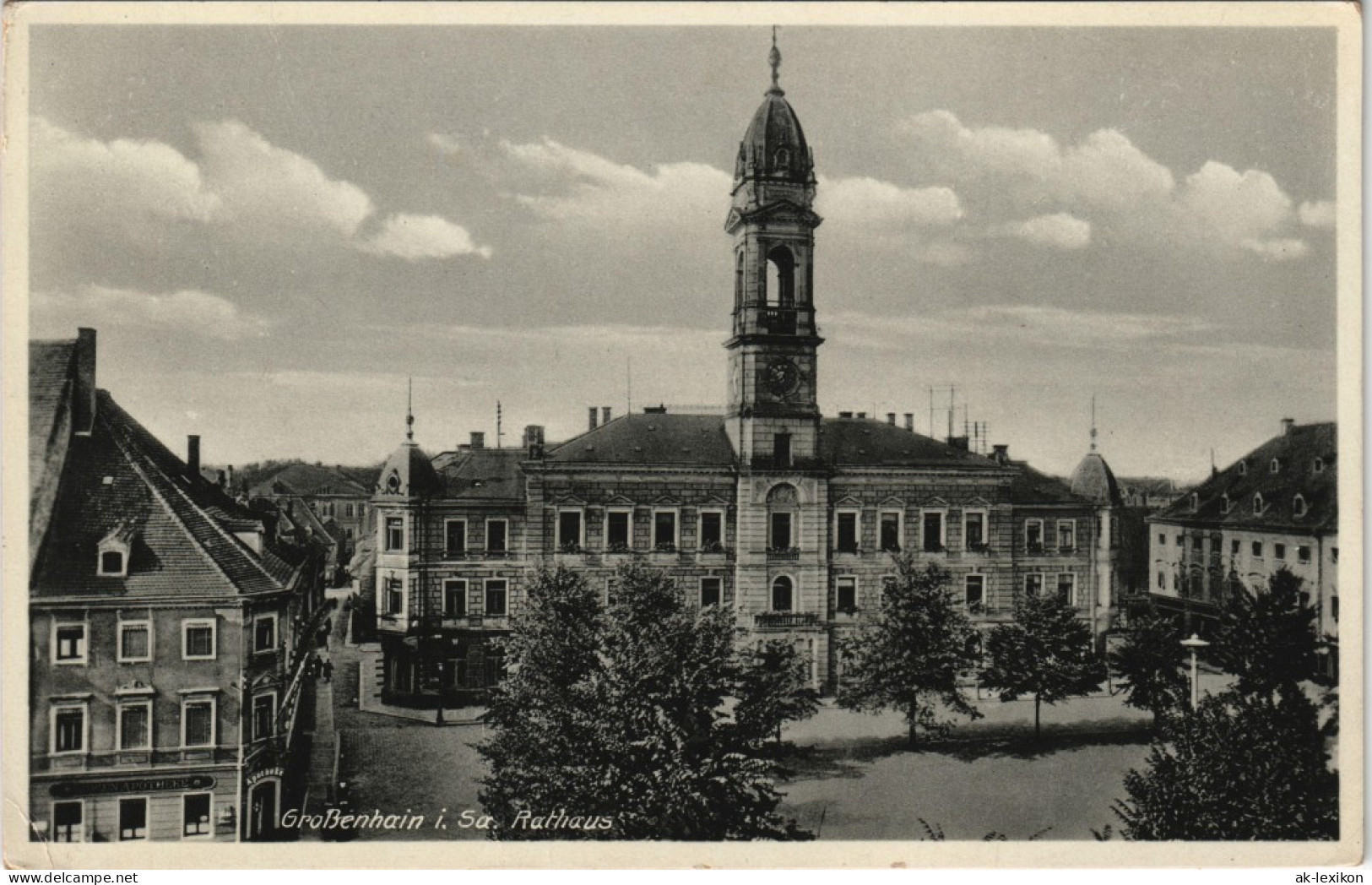 Ansichtskarte Großenhain Marktplatz - Eckgeschäft 1934 - Grossenhain