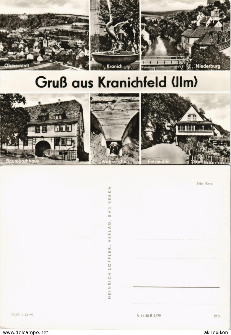 Kranichfeld DDR Mehrbild-Gruss-AK Mit Wahrzeichen, Niederburg Uvm. 1979 - Kranichfeld