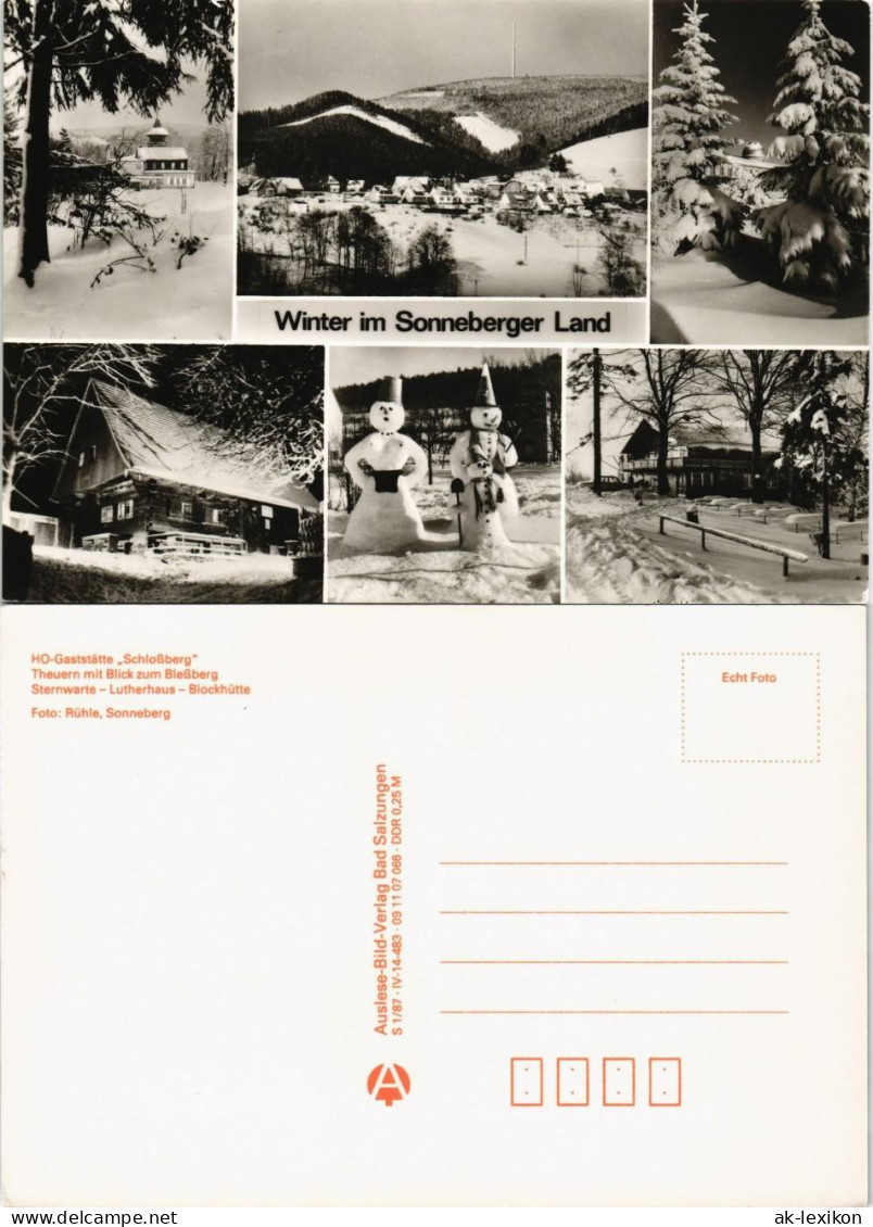 Ansichtskarte Sonneberg DDR Mehrbild-AK Winter Im Sonneberger Land 1987 - Sonneberg